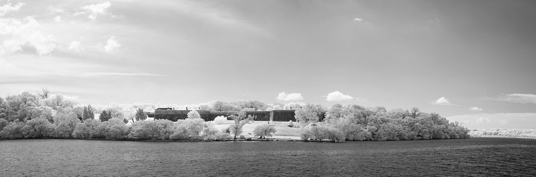 Infrared View of Fort Washingon on the Potomac River.